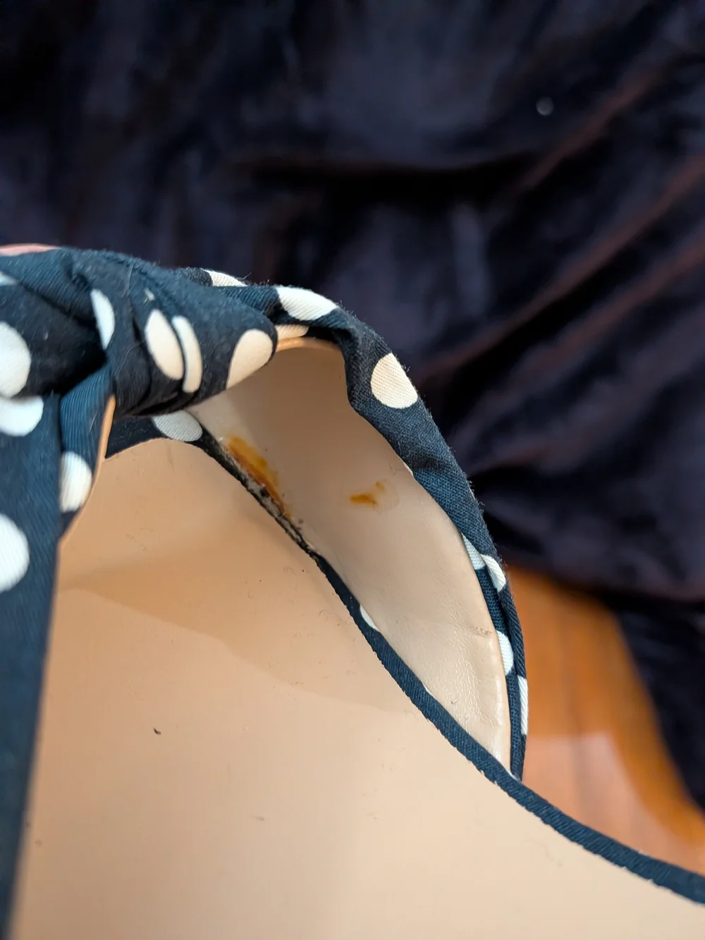 Unisa Navy Blue with White Polka Dot Platform Sandals